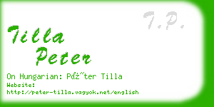 tilla peter business card